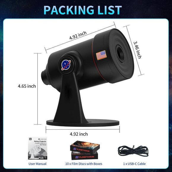 2025 Upgraded] Galaxy Projector, HD Brighter Wider Projection Planetarium Star P - Picture 8 of 8